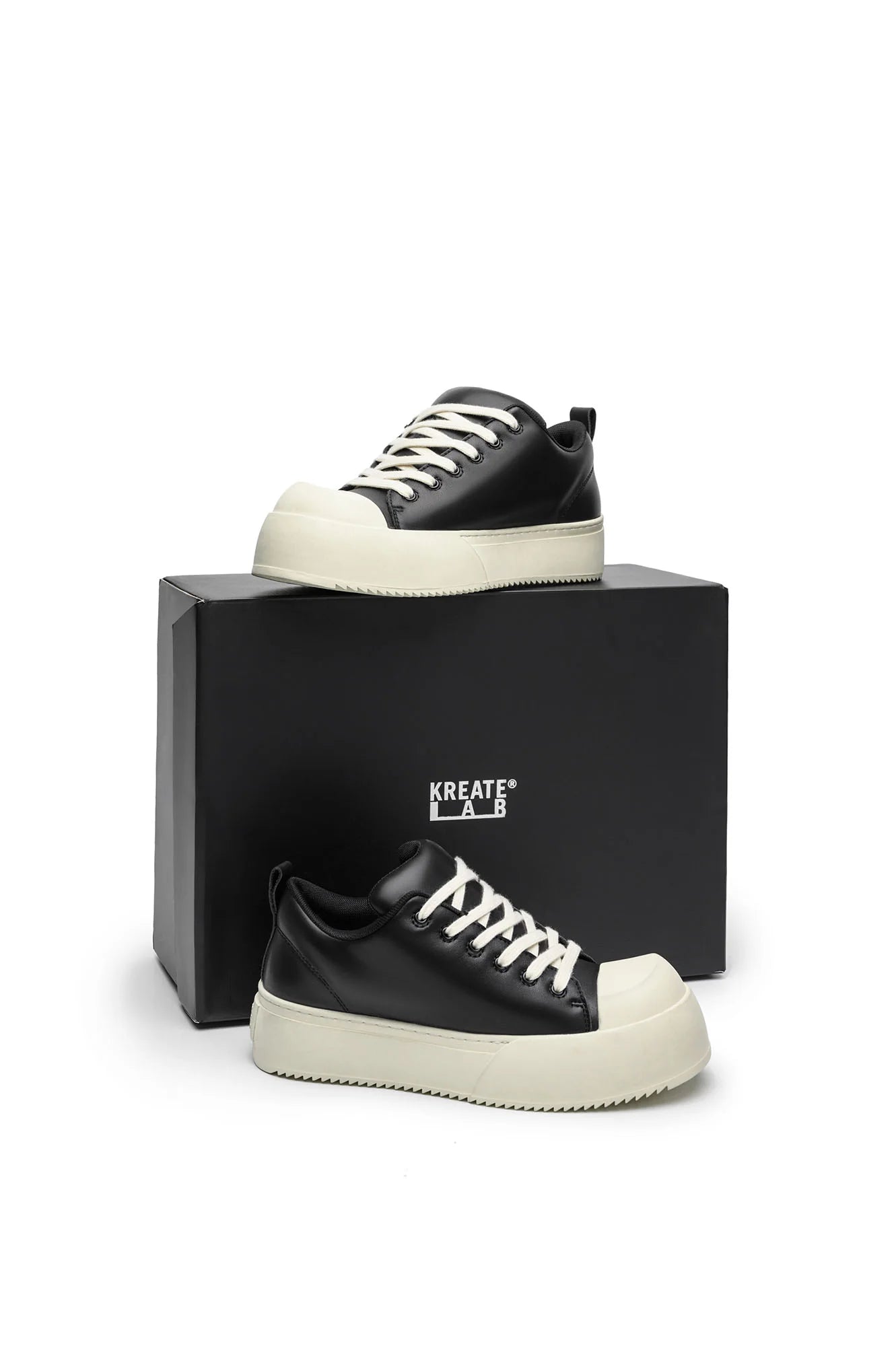 KREATE Rubber-Toe Jumbo Leather Sneaker