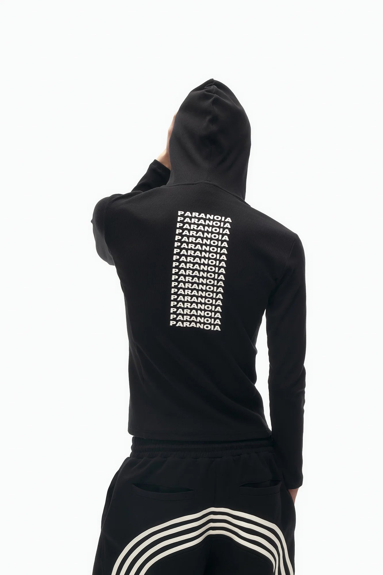 SAVAGEGROWTHWORLD Paranoia Graphic Balaclava Slim Hoodie
