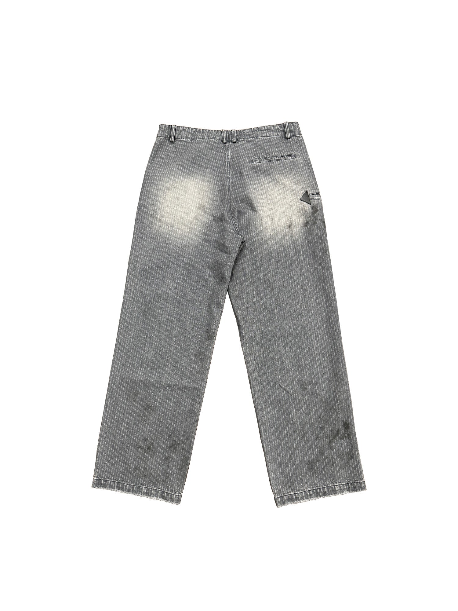 RICHILL Distressed Pinstriped Embroidered Jeans