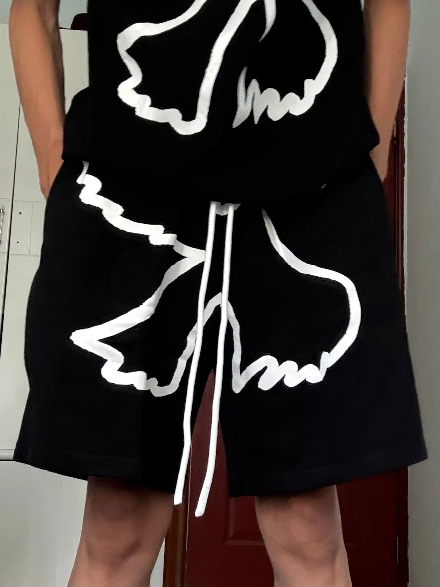 VINKID Dove Graphic Drawstring Sweat Shorts