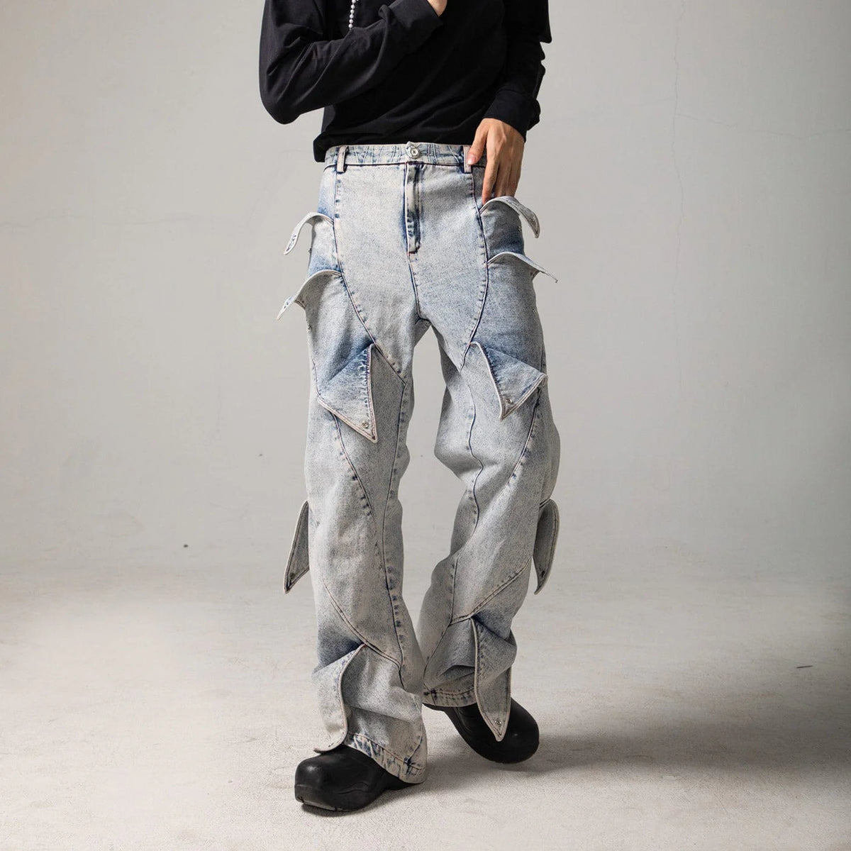 DND4DES Deconstructed Rose Petals Washed Jeans