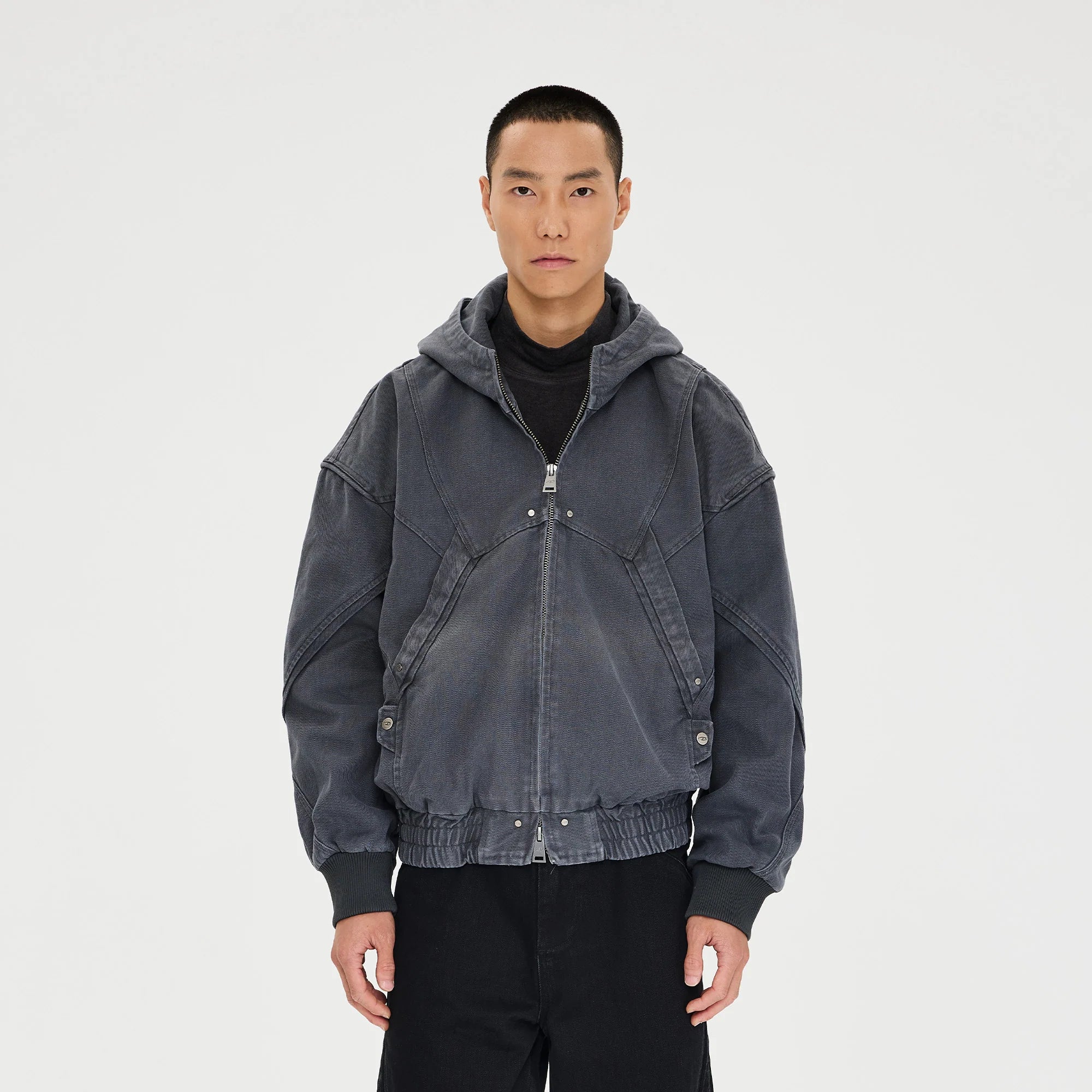 CATSSTAC Structured Panel Studded Hooded Jacket