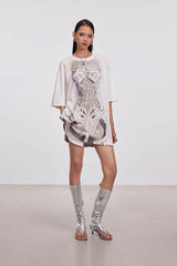 DAMAGE ASIA Skeleton Corset Full-Print T-Shirt