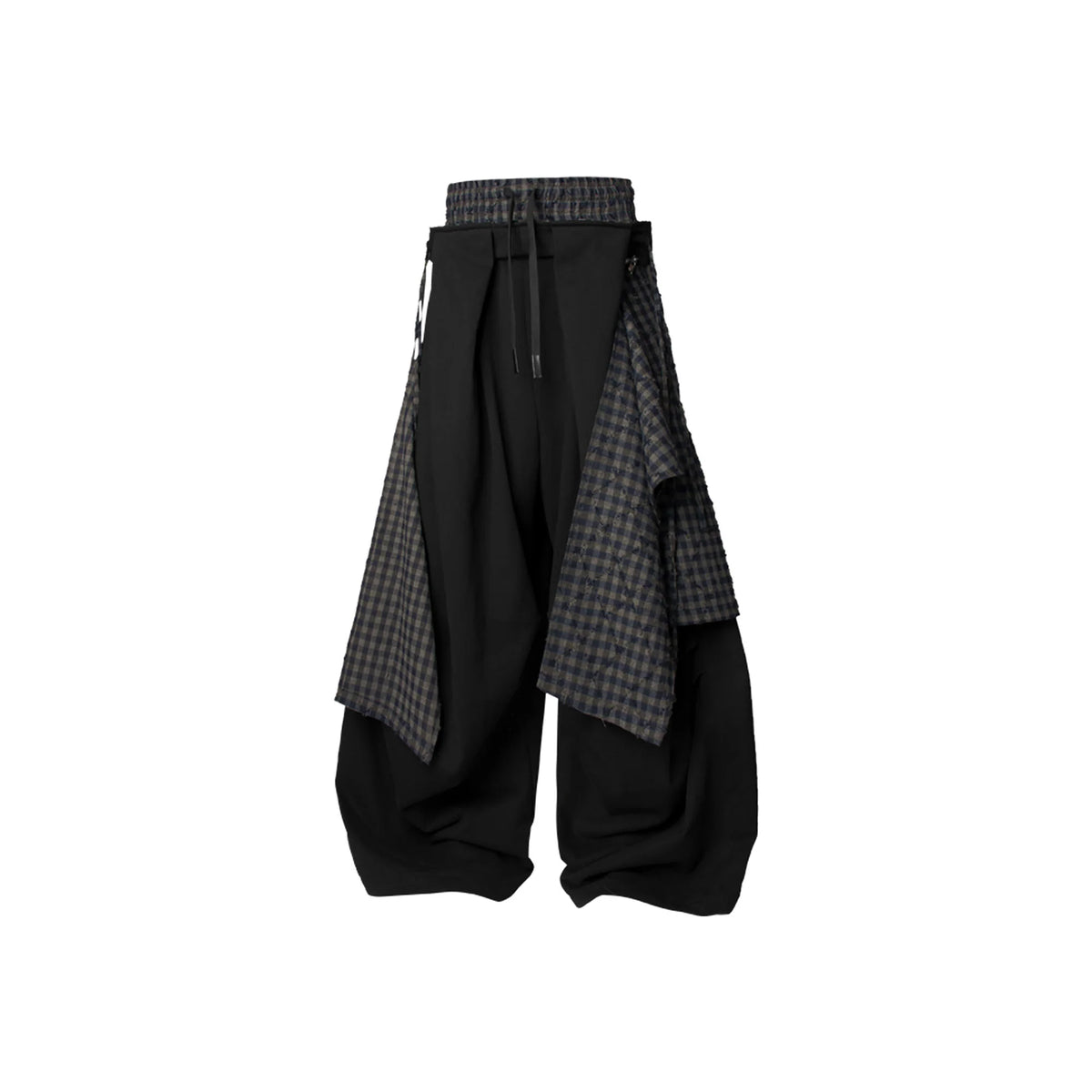 RELABEL Double Waistband Detachable Back Flap Oversized Sweatpants Black