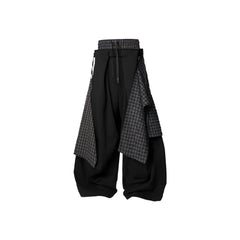 RELABEL Double Waistband Detachable Back Flap Oversized Sweatpants Black