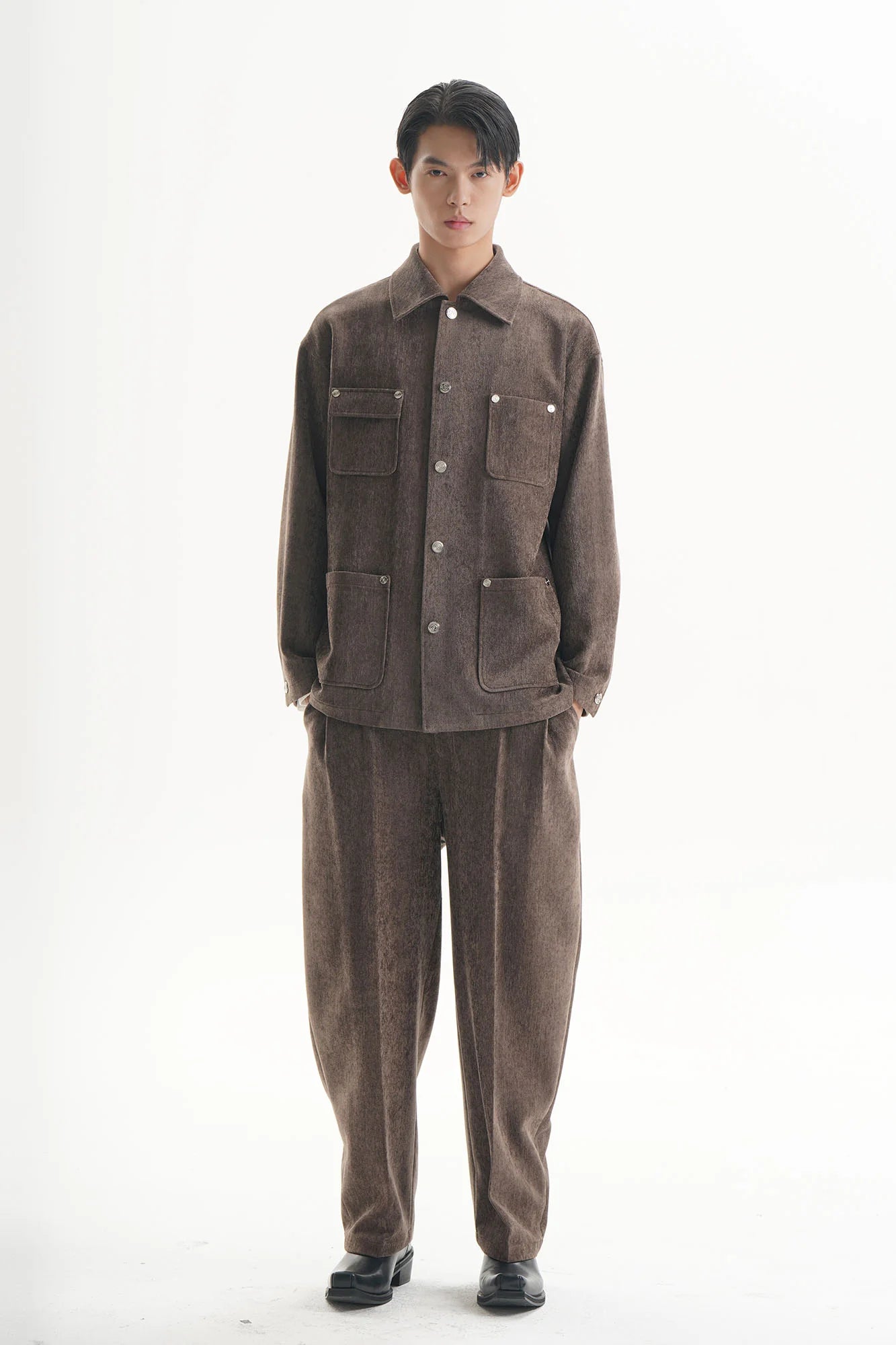ORAL UTOPIA Snap-Button Multi-Pocket Utility Shirt