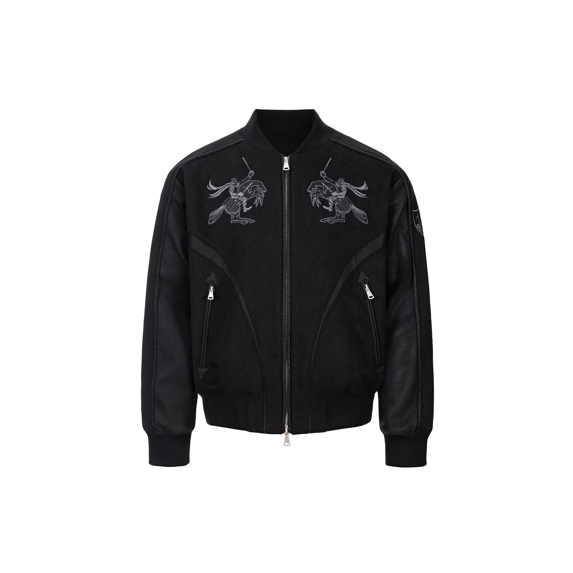 CATSSTAC Warrior Embroidered Panel Bomber Jacket