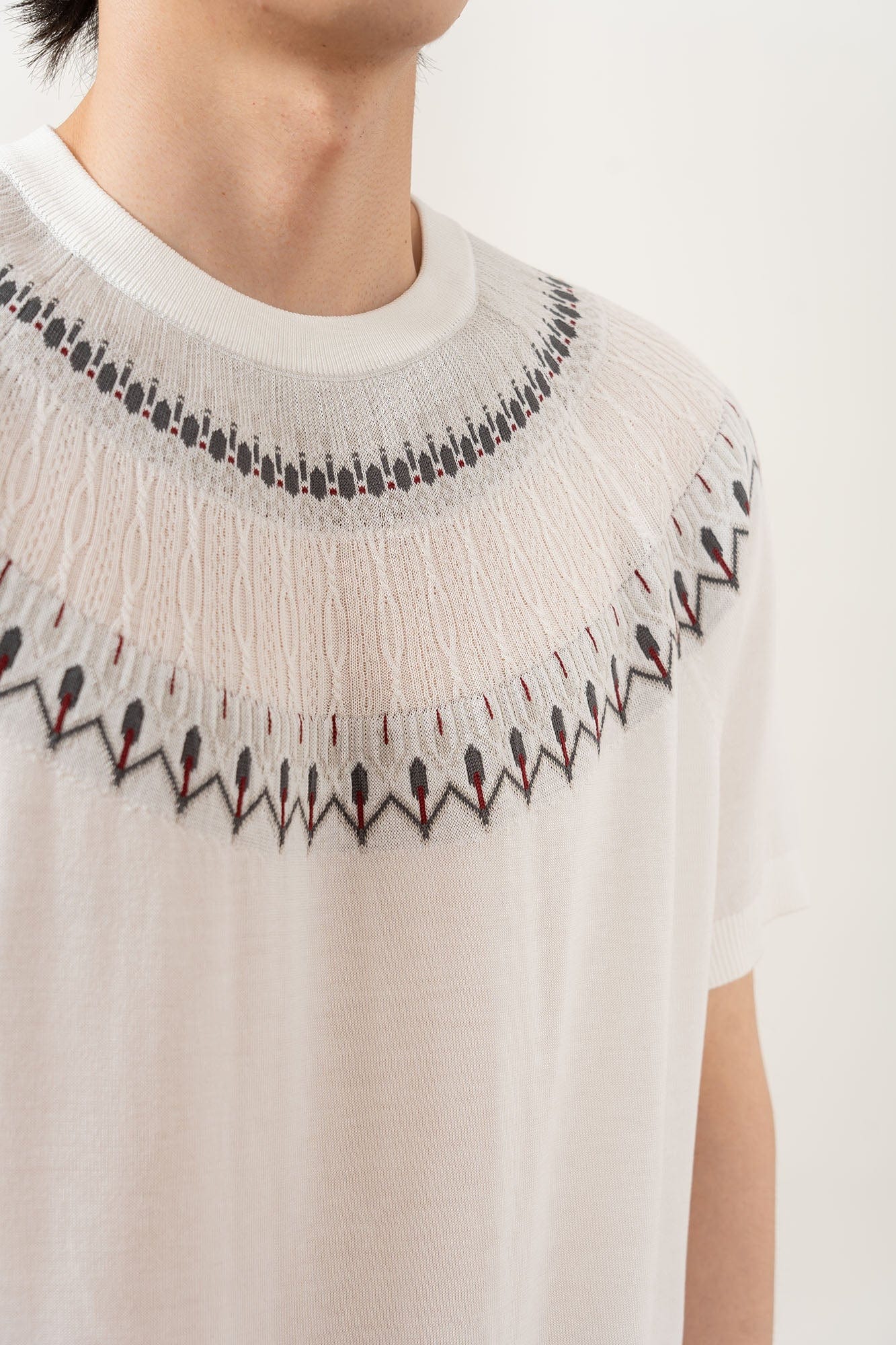 MOITIEDEPETALE Fair Isle Jacquard Tee