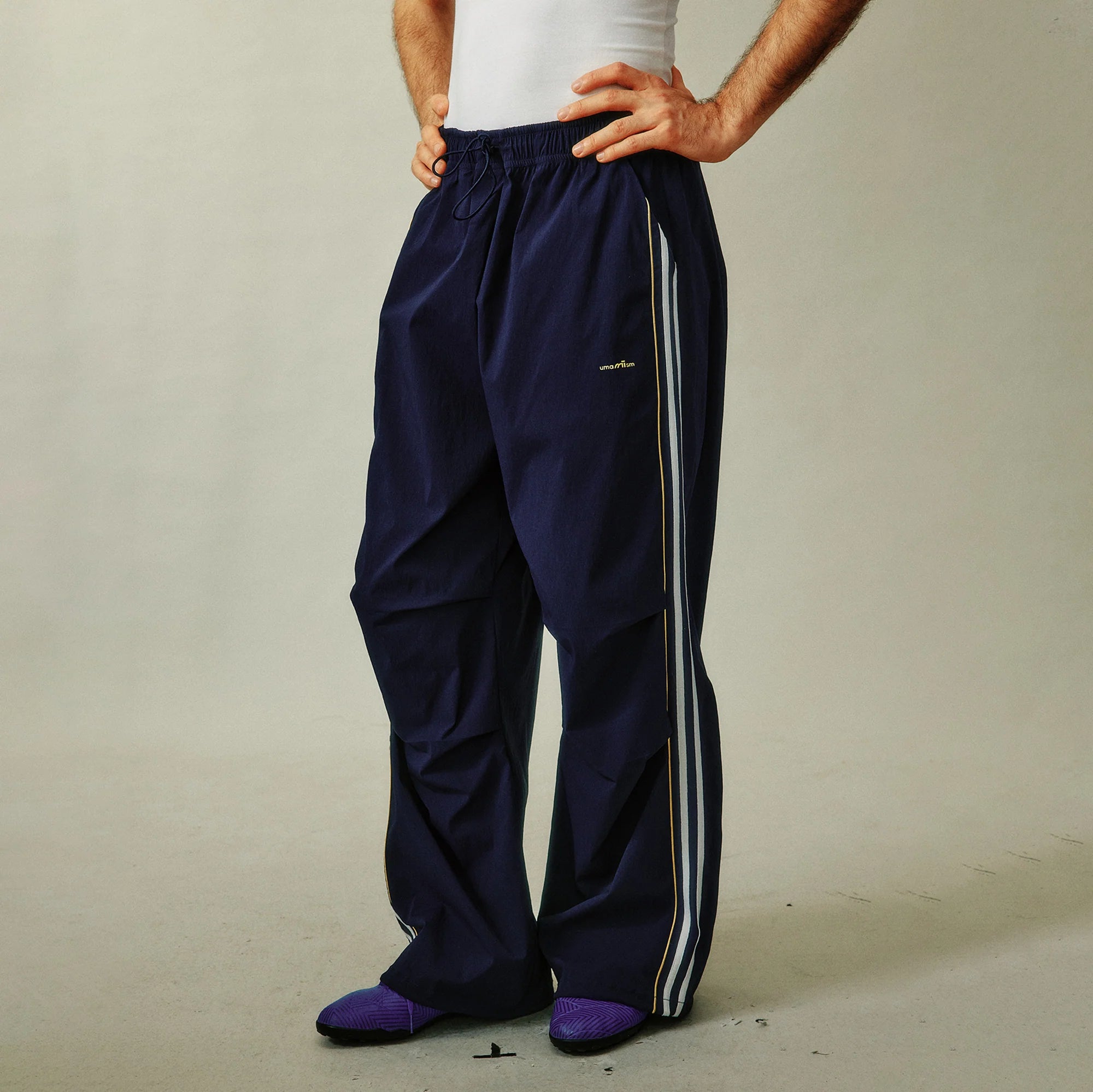 UMAMIISM Striped Drawstring Quick-Dry Track Pants