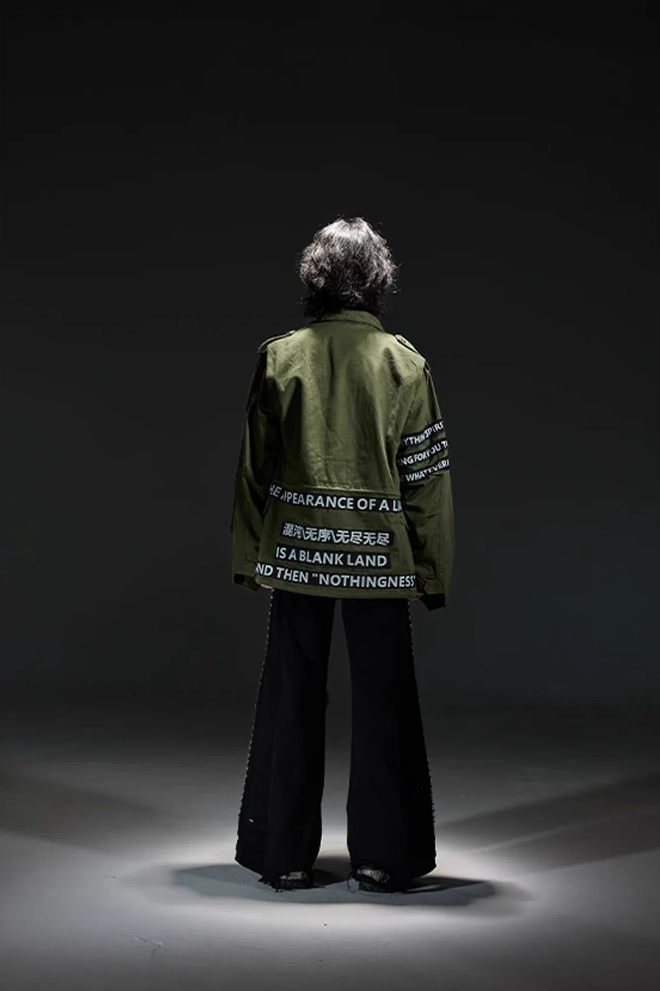 NOTHINGNESS WORLD Slogan Patchwork Multi-Pocket Utility Jacket