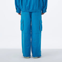 VANN VALRENCE Distressed Utility Frayed-Hem Denim Cargo Pants