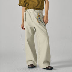 GONGHE REPUB Arc Spliced Strap Belt Pants
