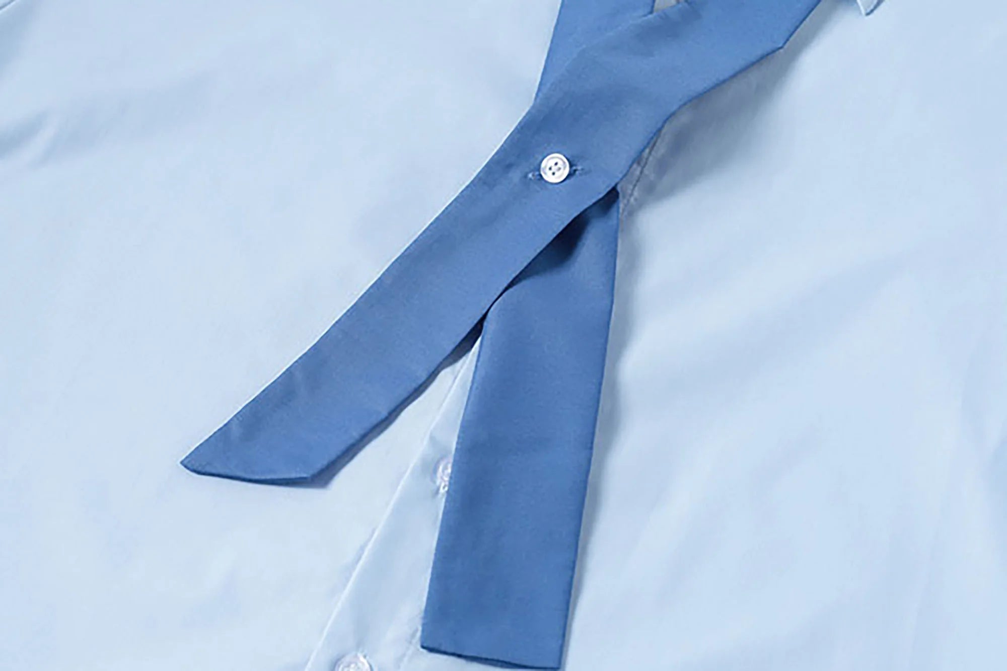 TUIMU Cross Tie Detachable Sleeve Shirt