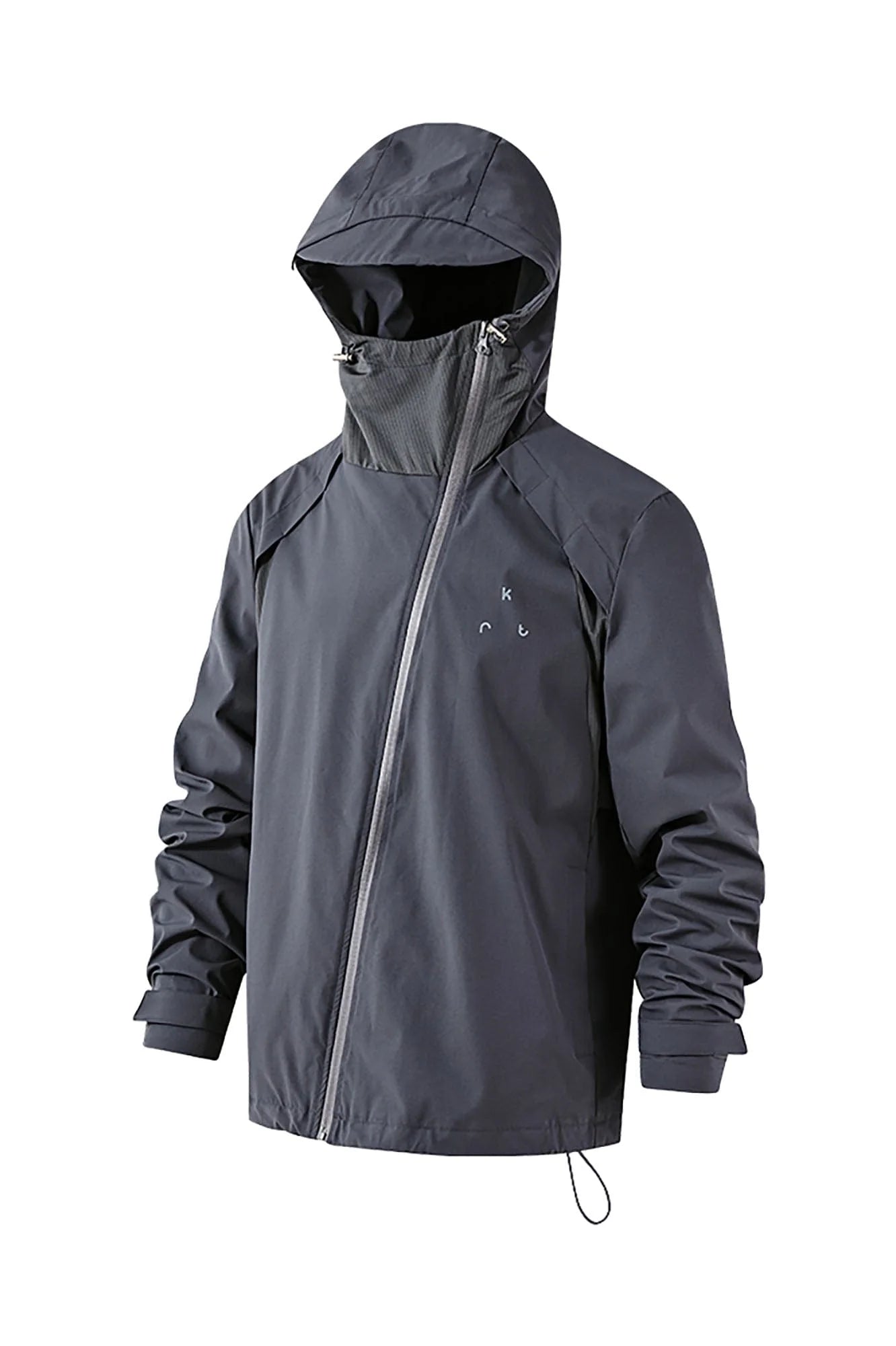 KREATE Asymmetric-Zip Teflon Hooded Jacket