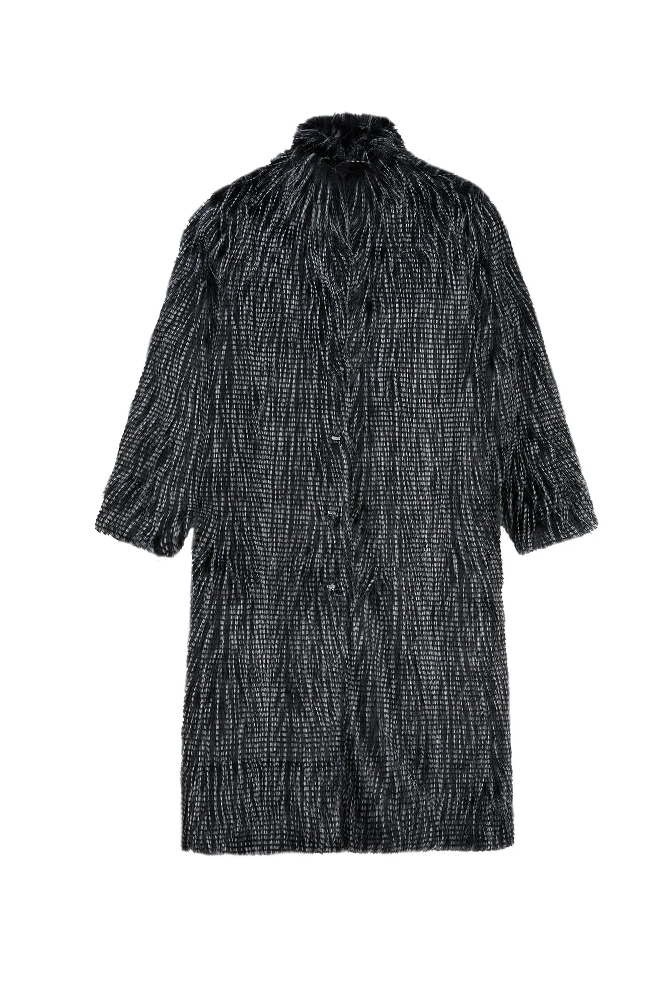 VANN VALRENCE Shaggy Layered Faux Fur Long Coat