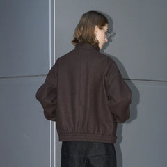 LABELROOM Modern Faux-Fur Collar Wool Jacket Brown