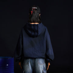 RECOVER ZONE LOGO Embroidered Dirty Wash Hoodie