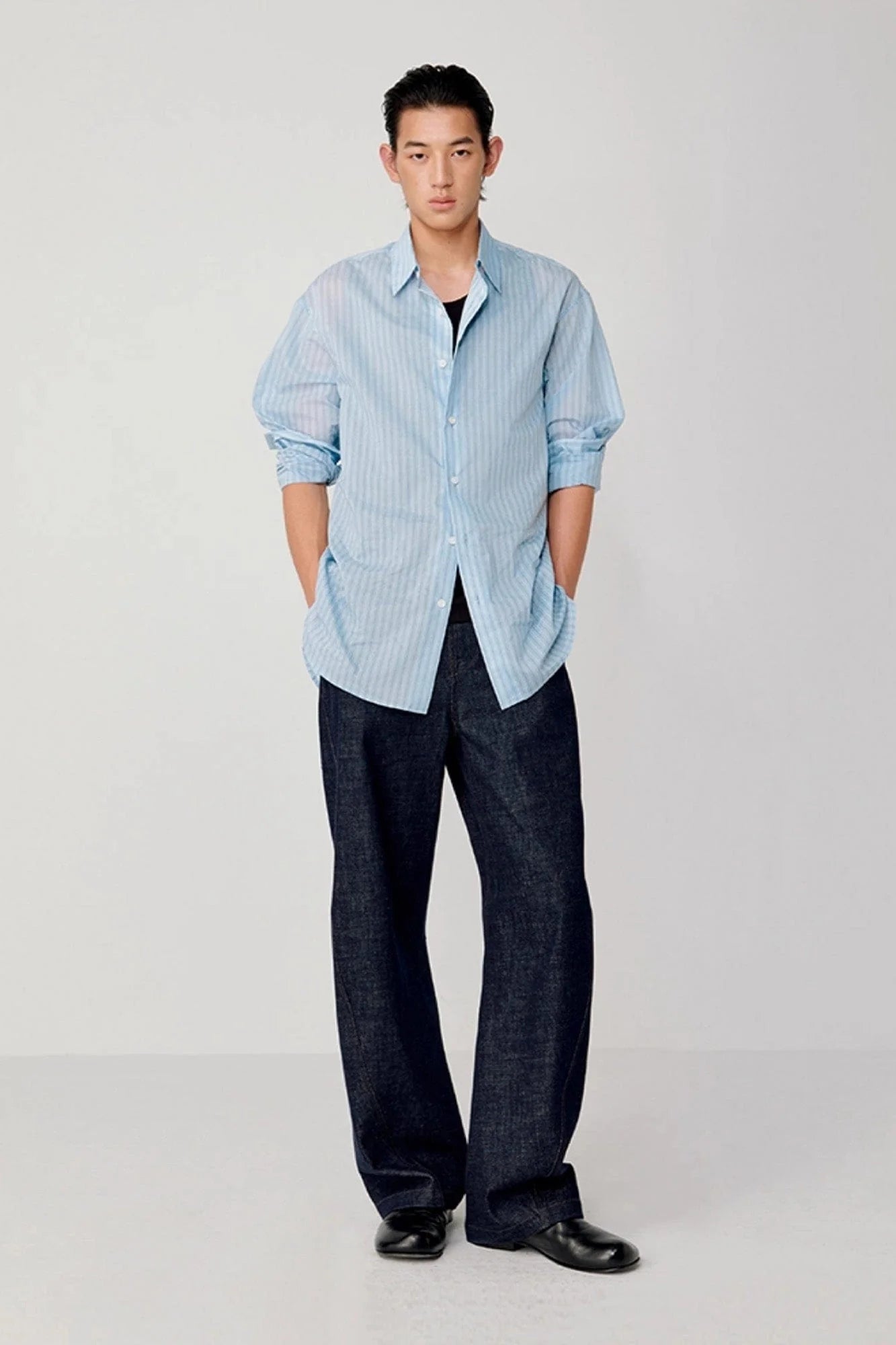 OPICLOTH Classic Striped Long Shirt