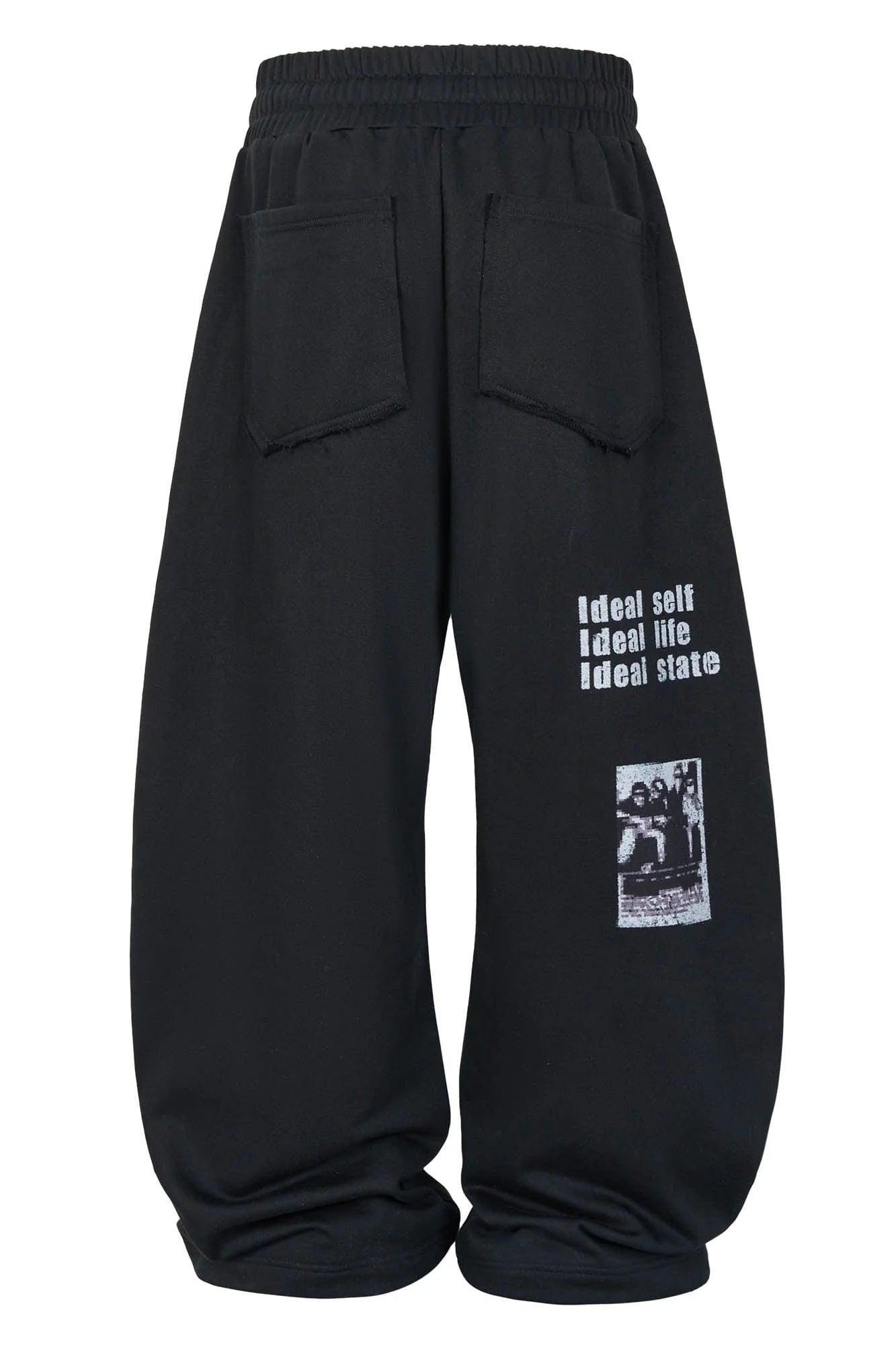 SAVAGEGROWTHWORLD Slogan Curved Drawstring Sweatpants