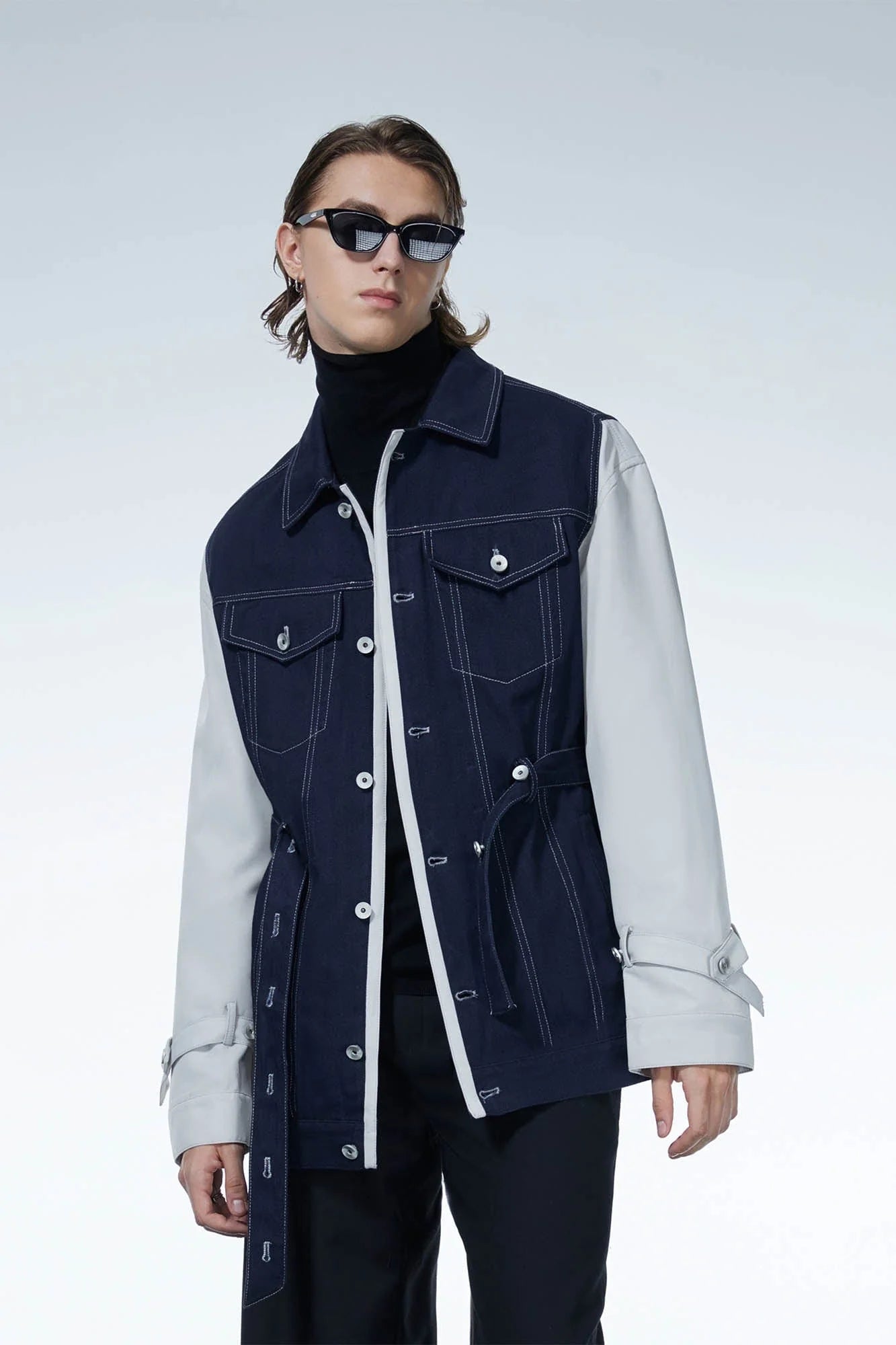 LOSTNFOUND Spliced Stitch Strappy Jacket