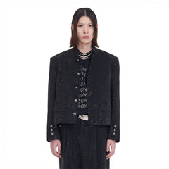 FACEONLAB Diamond LOGO Back Mandarin Collar Jacket