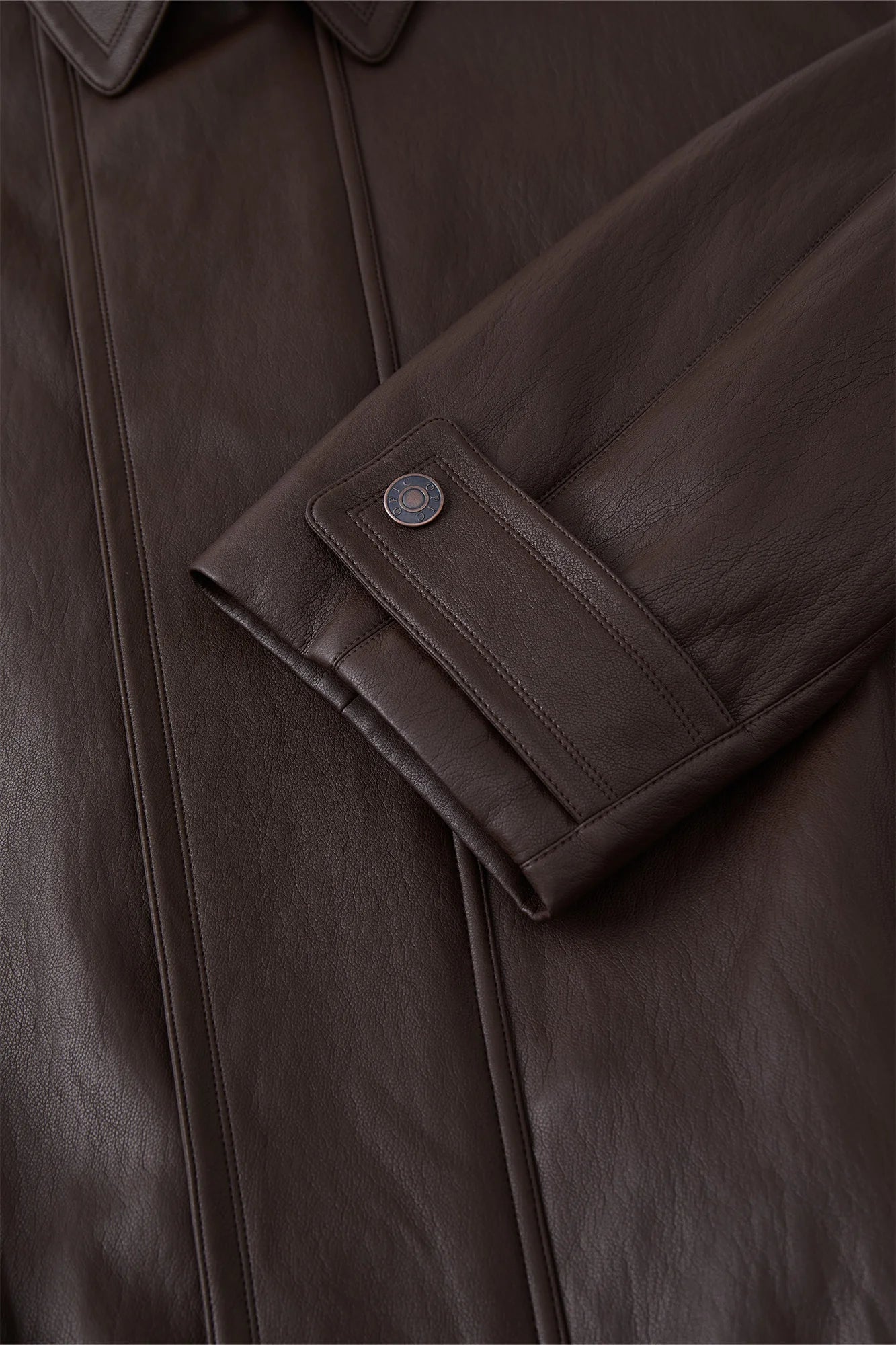 OPICLOTH Soft-Tanned Drawstring Faux Leather Jacket
