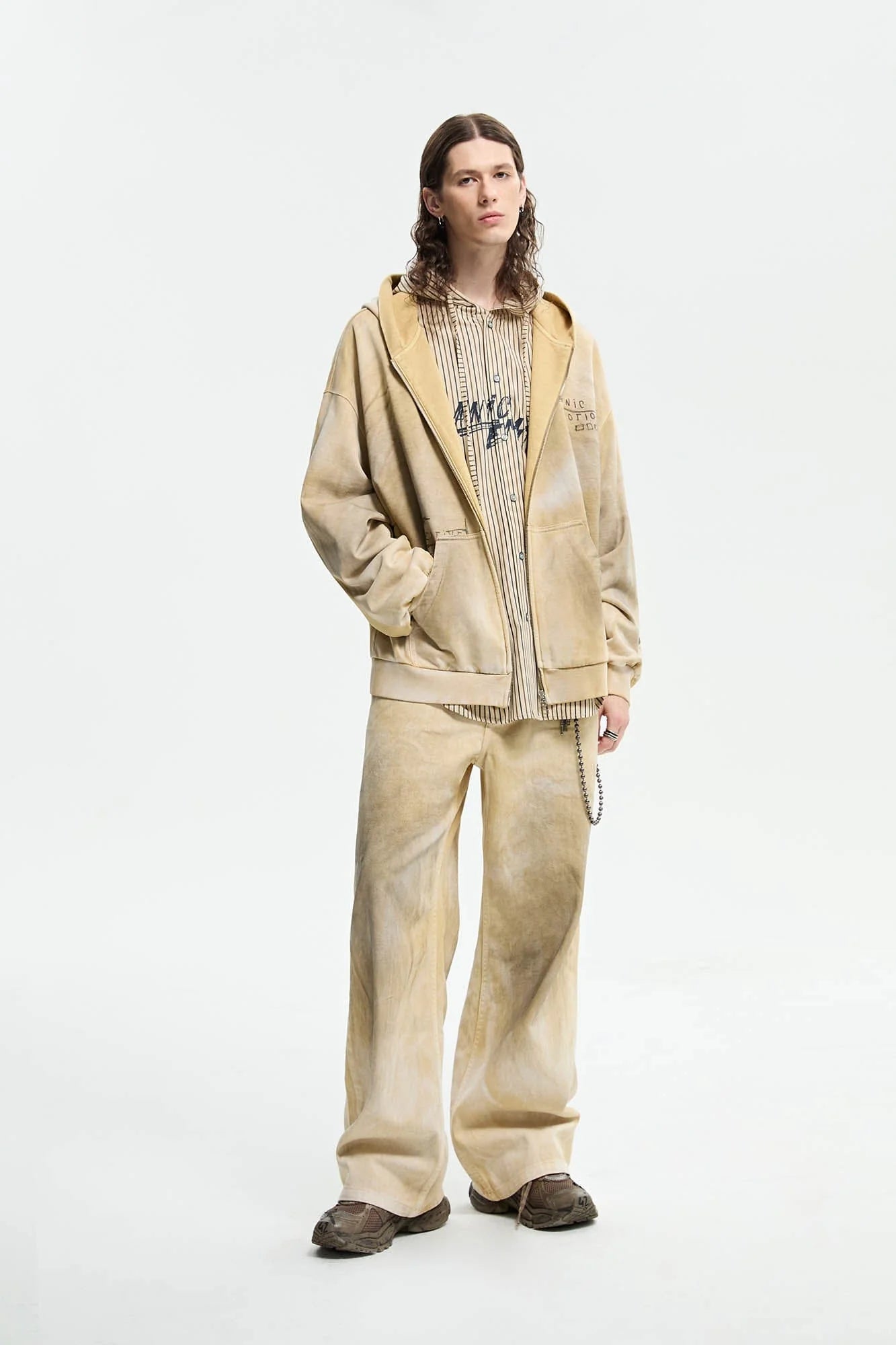 ORGANIC EMOTION Dirty Fit Distressed Wide-Leg Pants