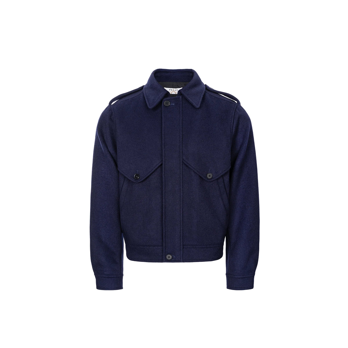 ESAIAS Detachable Scarf-Collar Wool-Blend Jacket