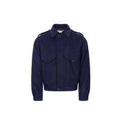 ESAIAS Detachable Scarf-Collar Wool-Blend Jacket