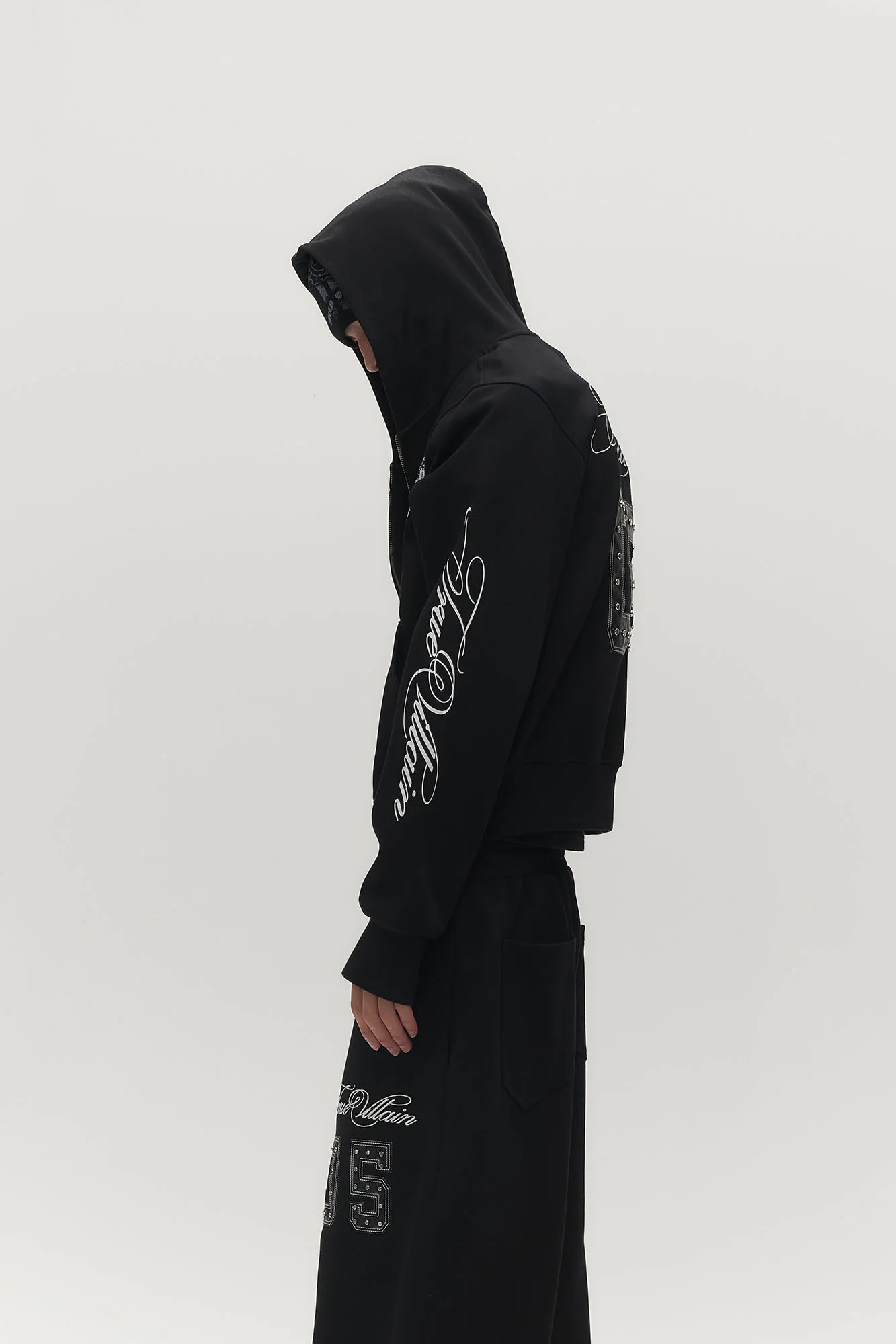SAVAGEGROWTHWORLD No.05 True Villain Patch Zip-Up Hoodie