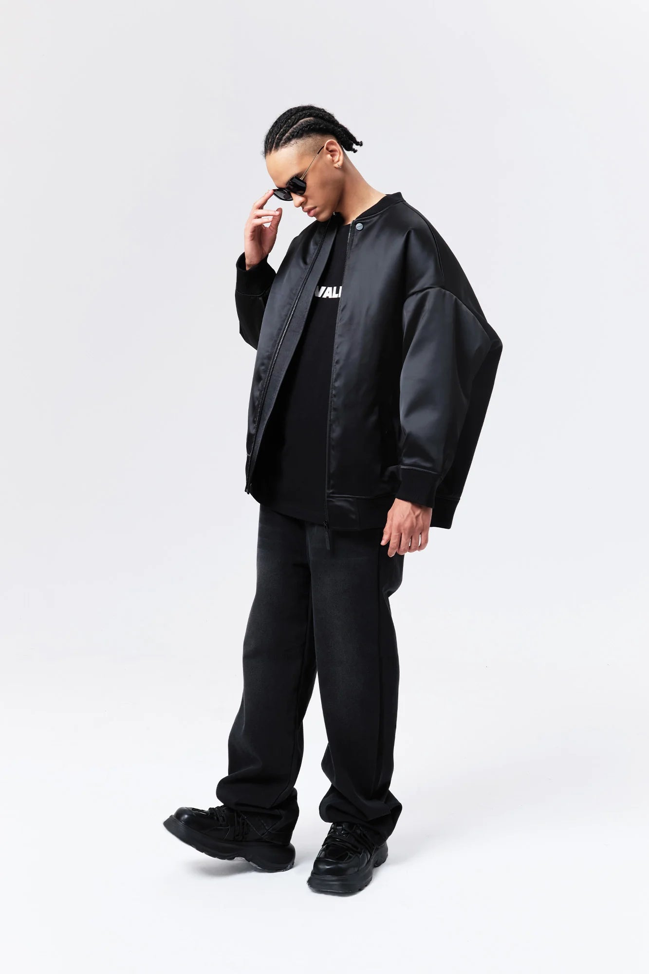 VANN VALRENCE Satin Oversized Down Bomber