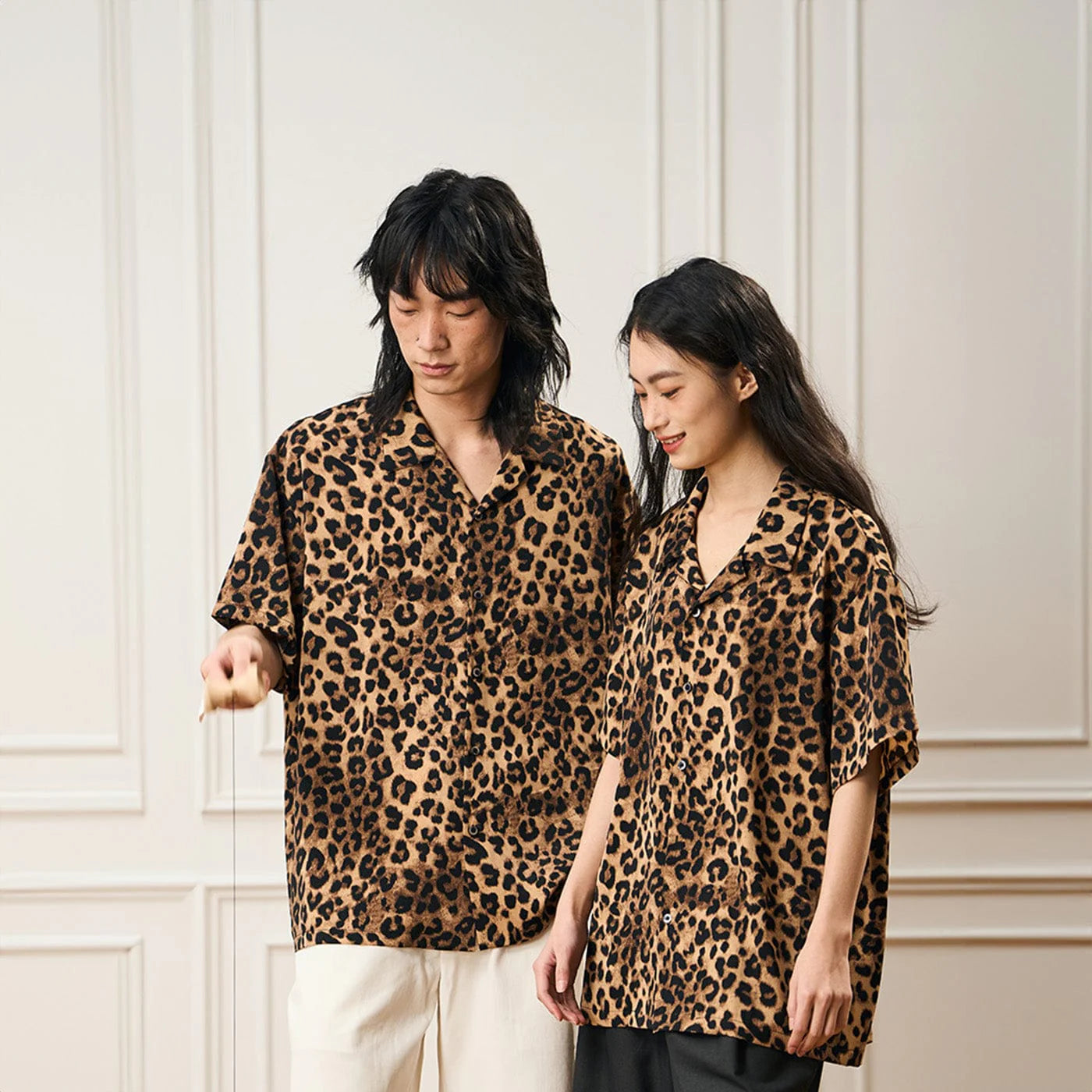 EPIC POETRY Leopard Cuban Half Shirt
