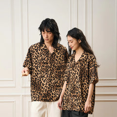 EPIC POETRY Leopard Cuban Half Shirt
