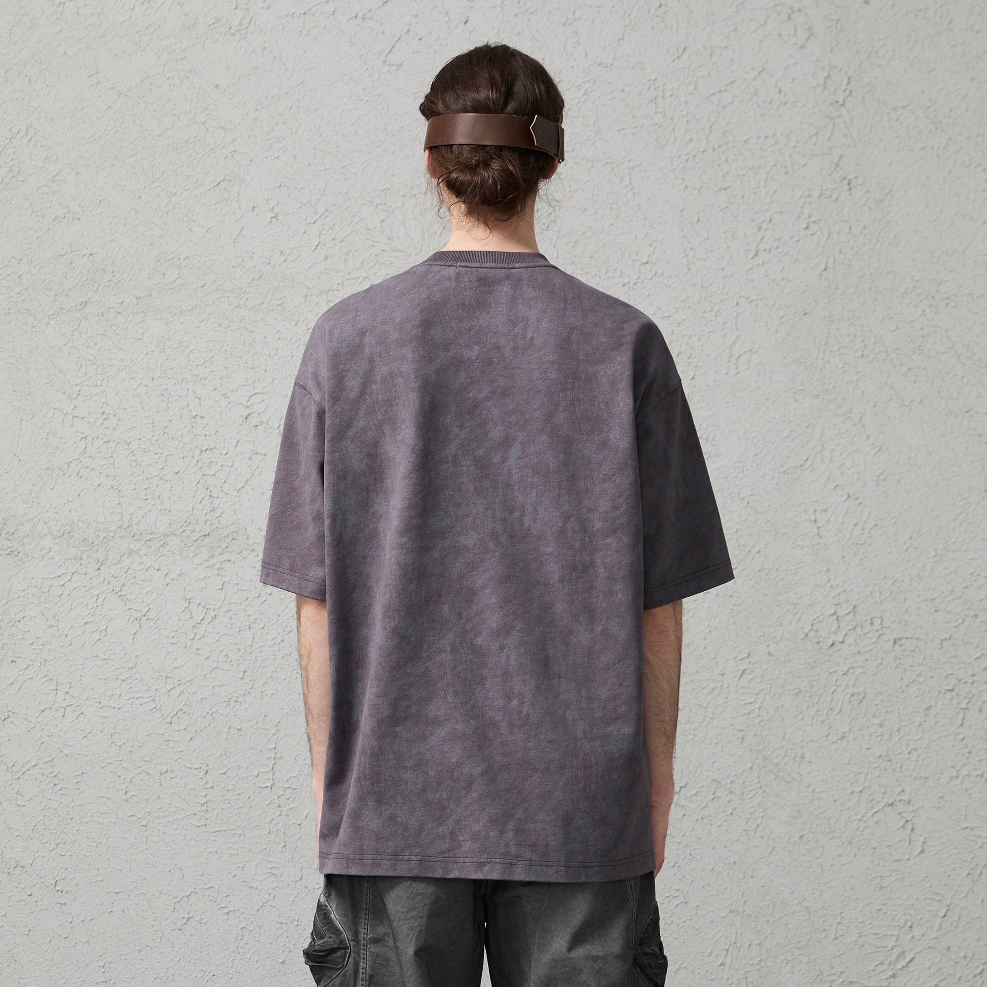 ORGANIC EMOTION Scratch Spliced Washed T-Shirt