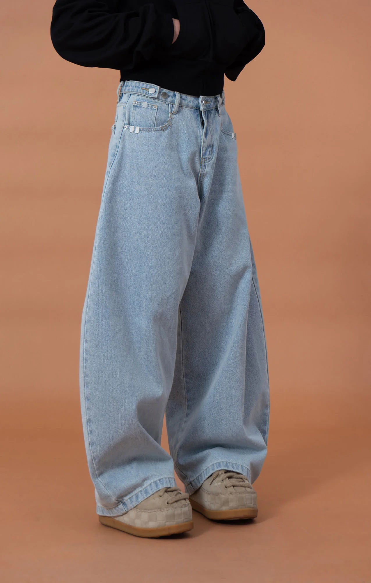 CLP Essential Washed Oversized Curved-Leg Jeans