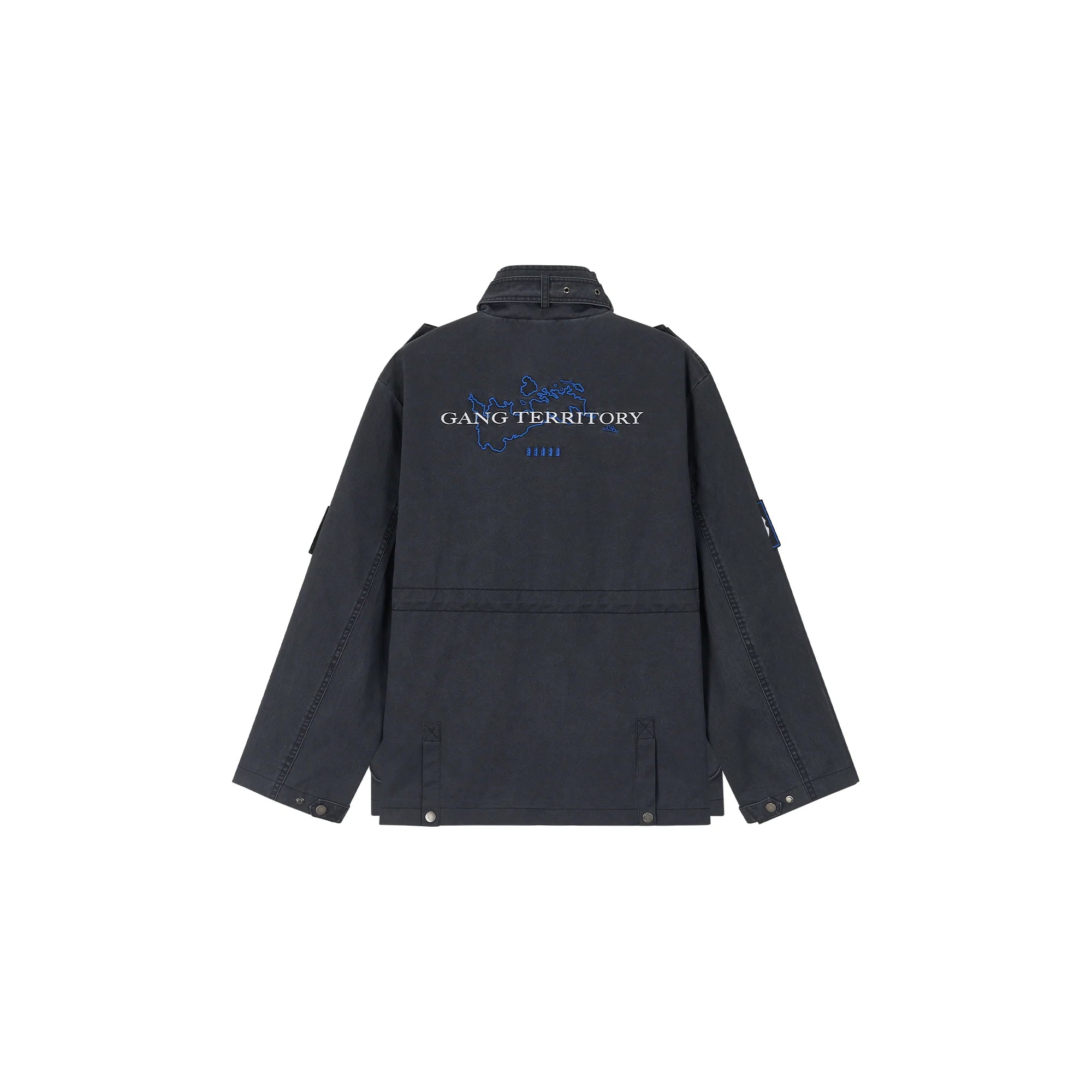 SAVAGEGROWTHWORLD Washed Canvas Multi-Pocket Utility Jacket