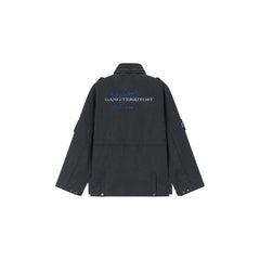 SAVAGEGROWTHWORLD Washed Canvas Multi-Pocket Utility Jacket