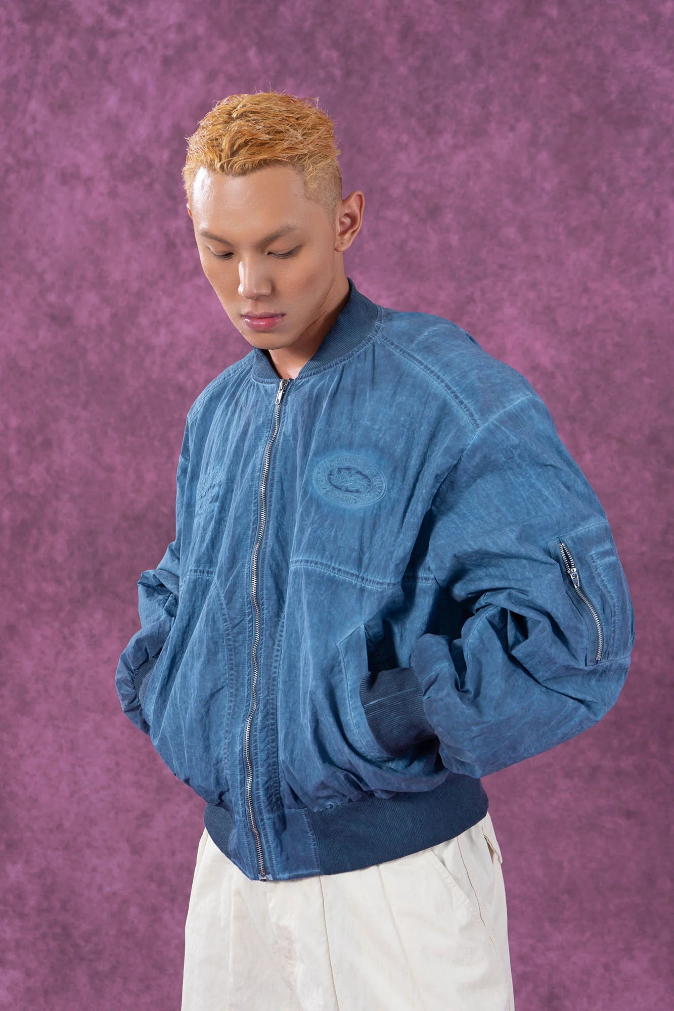 CLP Faded Crinkled Bomber Jacket