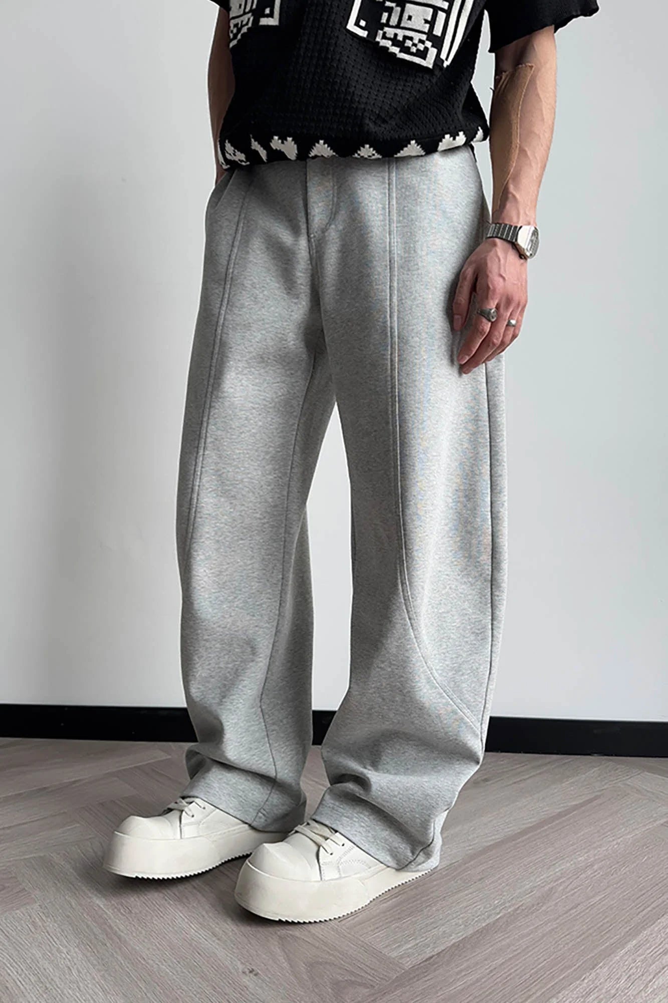 KREATE Curved-Spliced Sorona Quick-Dry Sweatpants