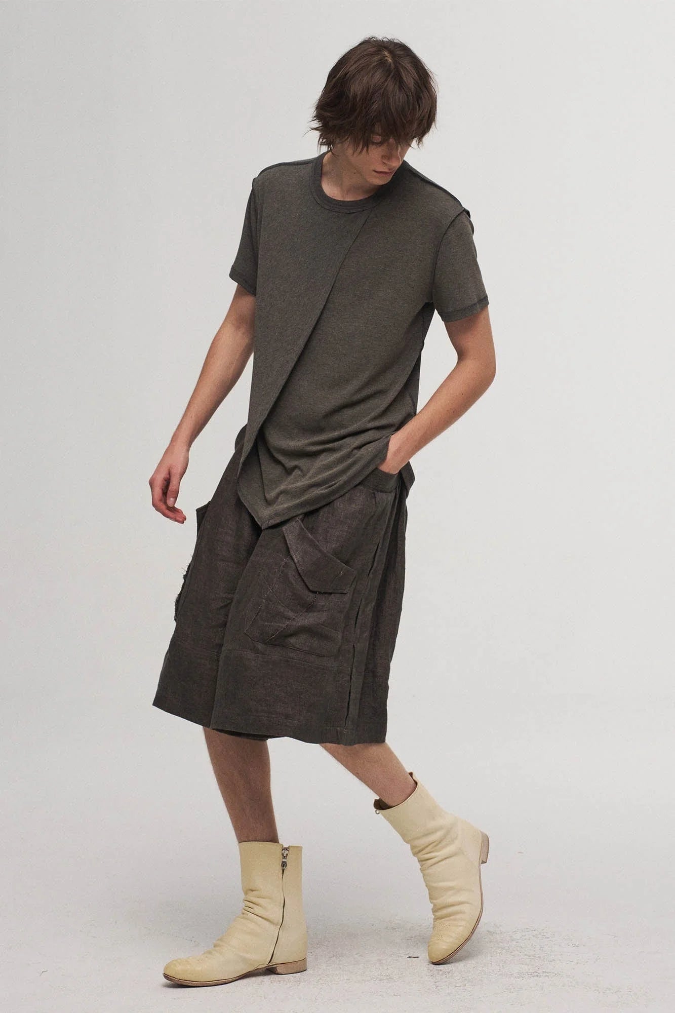 ILNya Nieternite Nifutur Asymmetrical Layered Spliced T-Shirt
