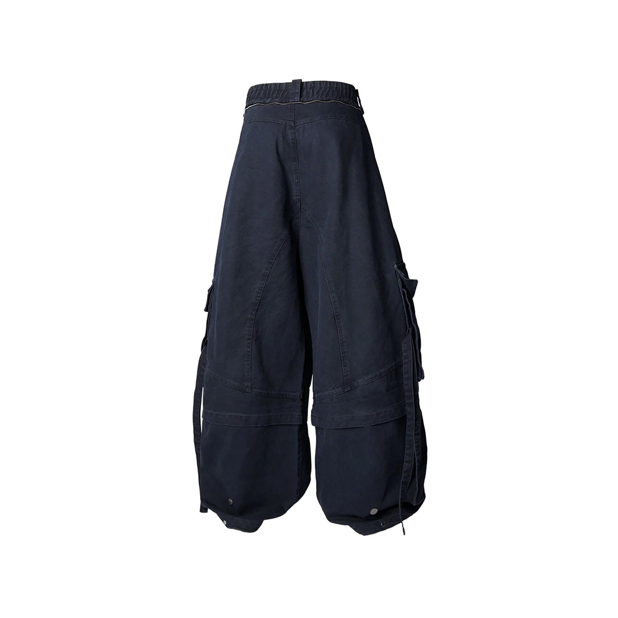 RELABEL Multi-Pocket Detachable Scarf Distressed Cargo Dark Blue