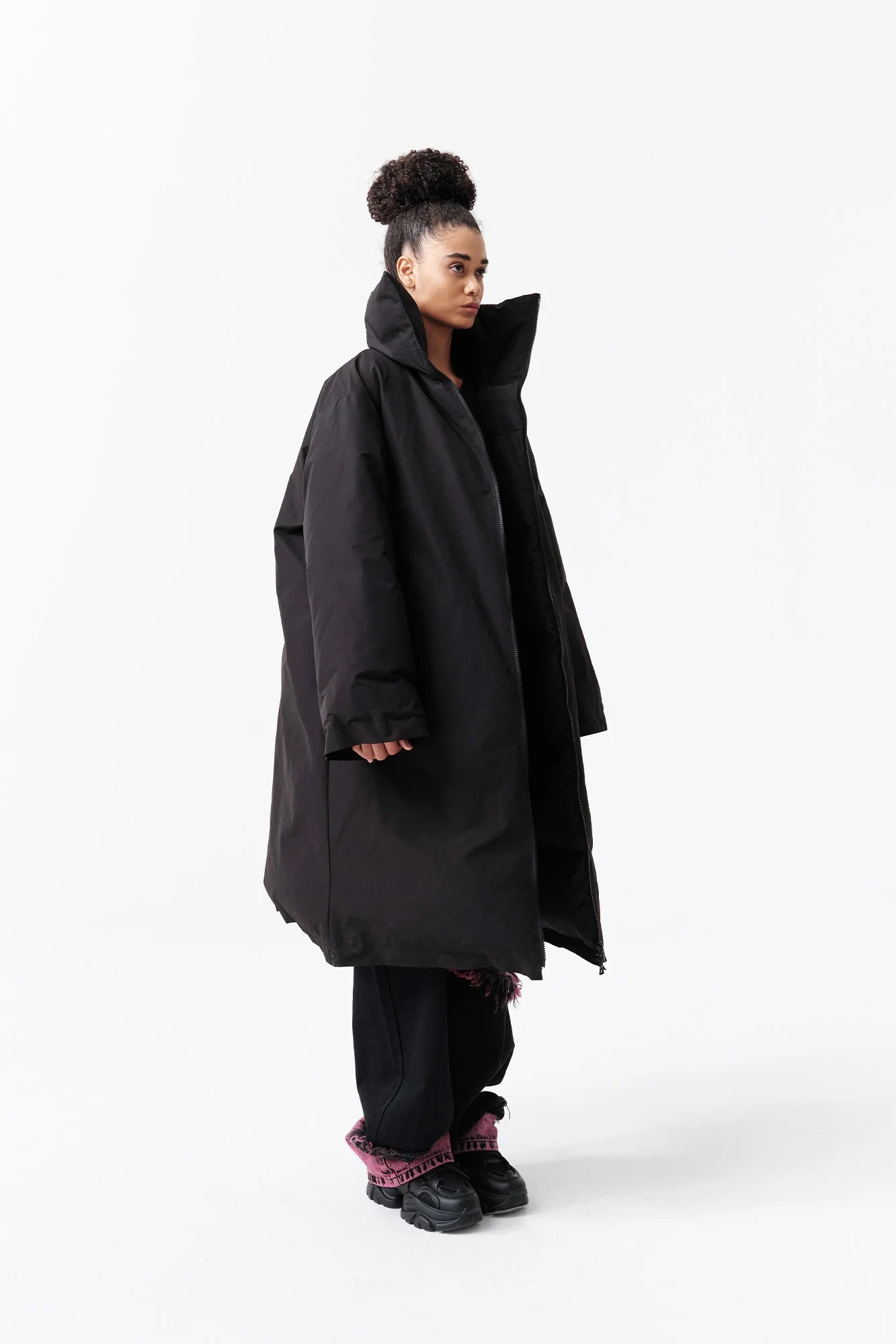 VANN VALRENCE High-Neck Oversized Long Down Coat