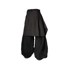 RELABEL Detachable Drape Drawstring Baggy Jeans Black