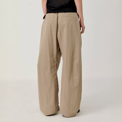 OPICLOTH Pleat Belted Curve Trousers