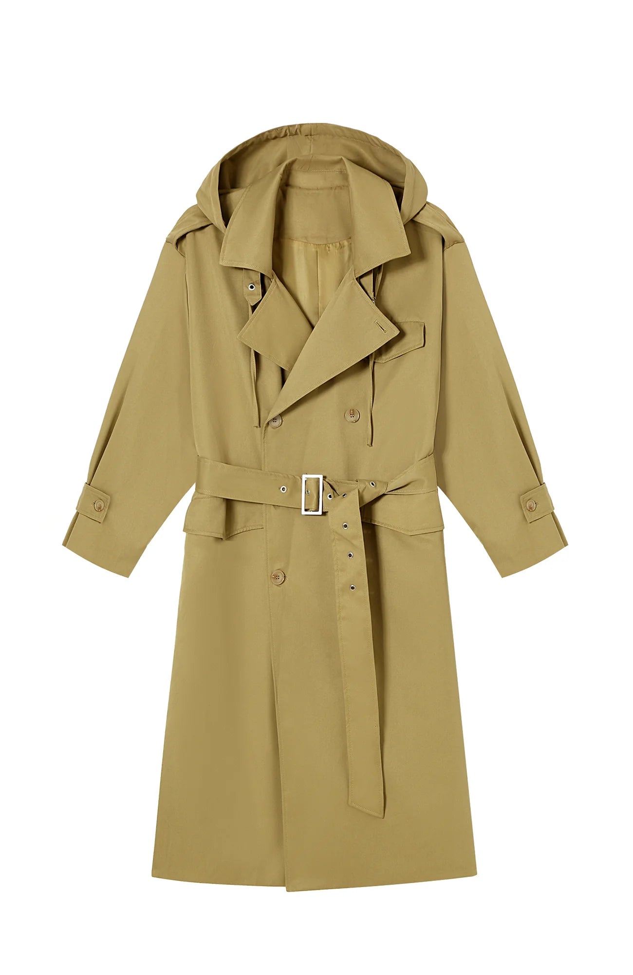 CLP Utility Belted Hooded Trench Coat