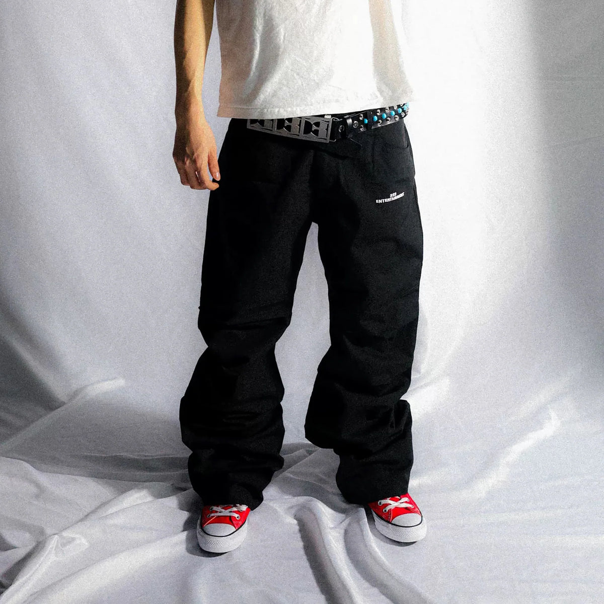 PCCVISION Essential LOGO Wrinkled Baggy Pants