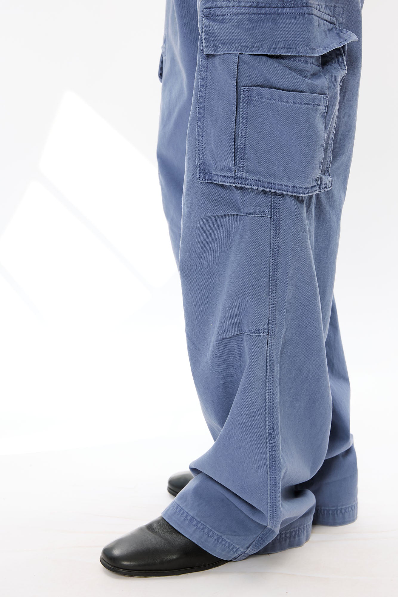 KREATE Washed Belt Graphic Crinkled Cargo Pants