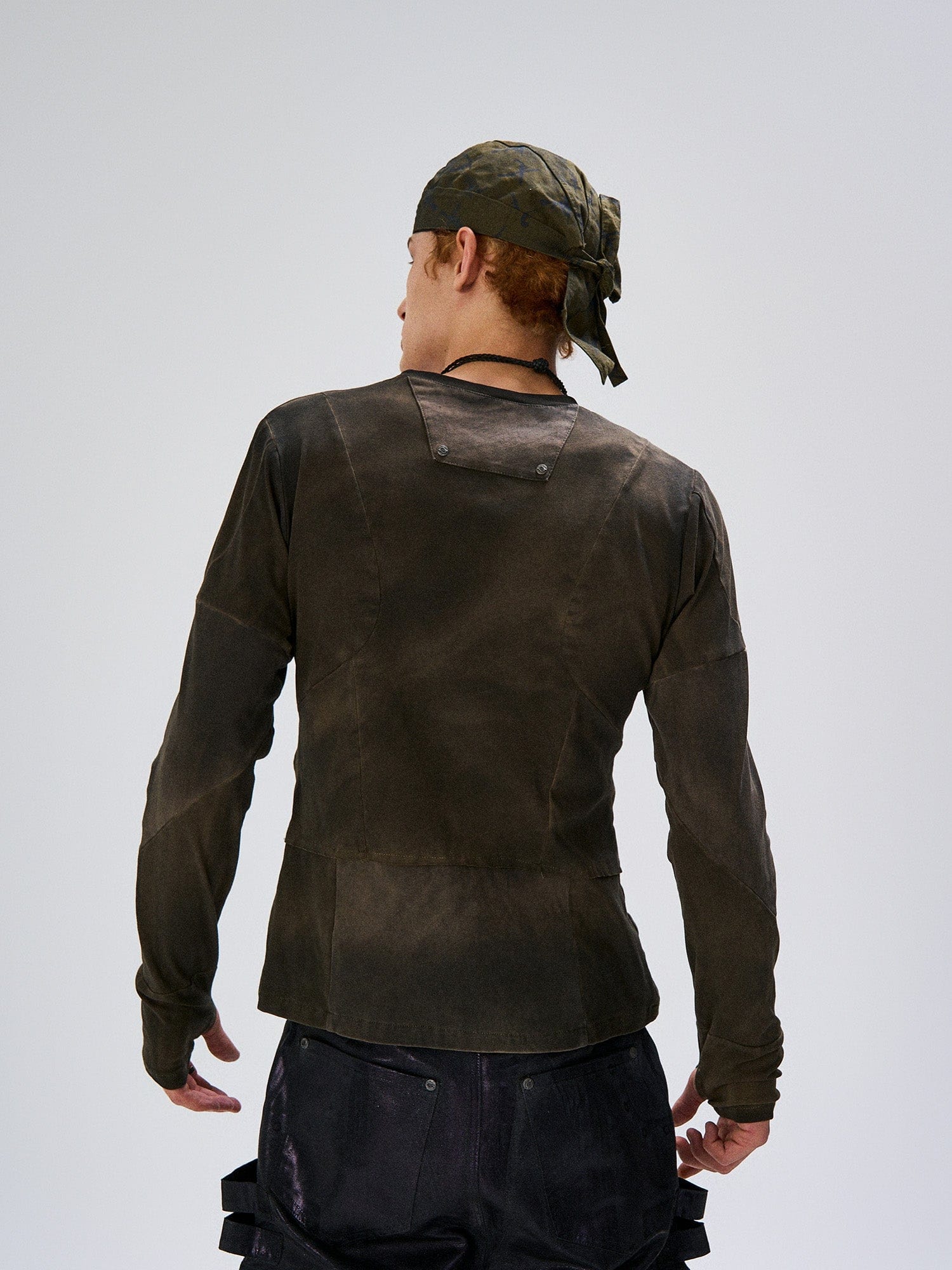 FLYERRER Washed Panelled Slim-Fit Long-Sleeve Tee