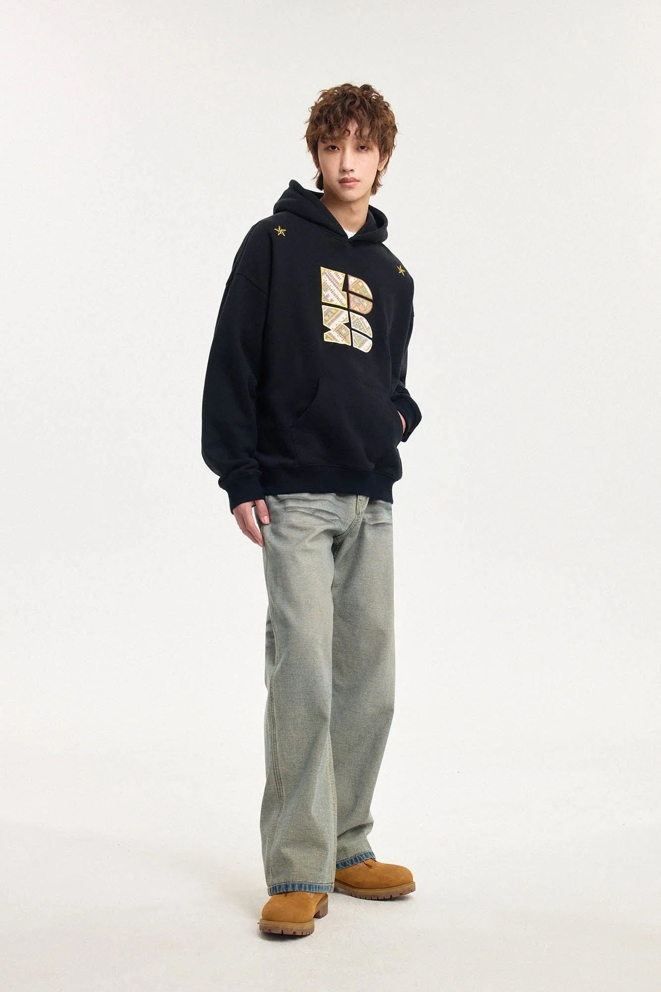 BONELESS Tribal Jacquard LOGO Patch Embroidered Hoodie