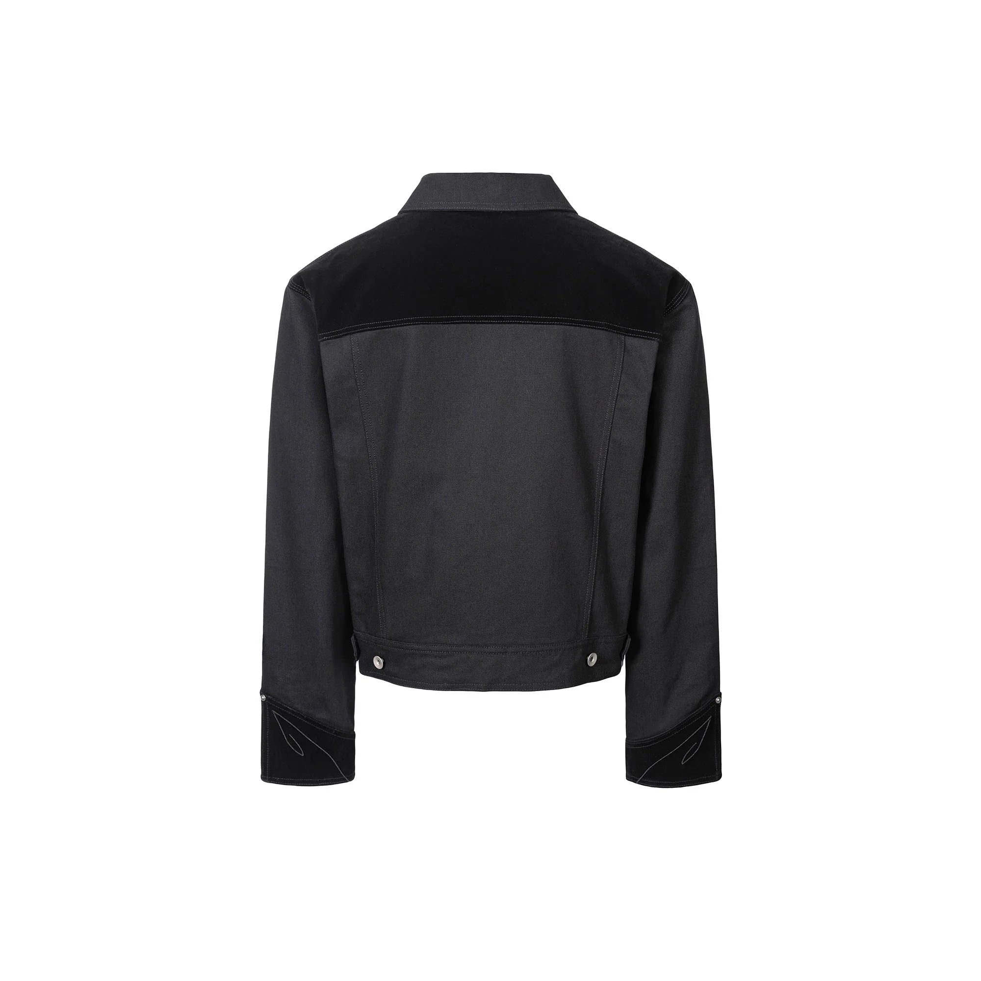 ESAIAS Totem Embroidered Velvet Panel Short Jacket